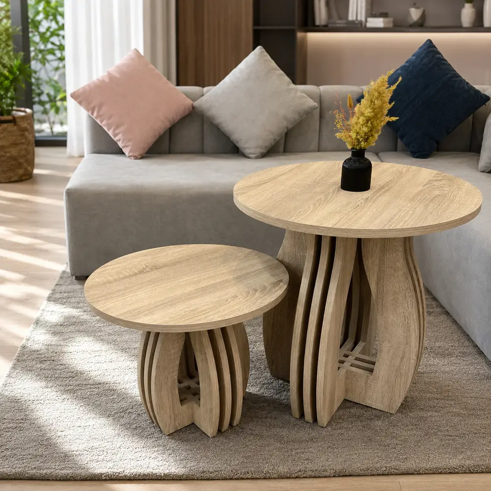 Tables gigognes bois naturel